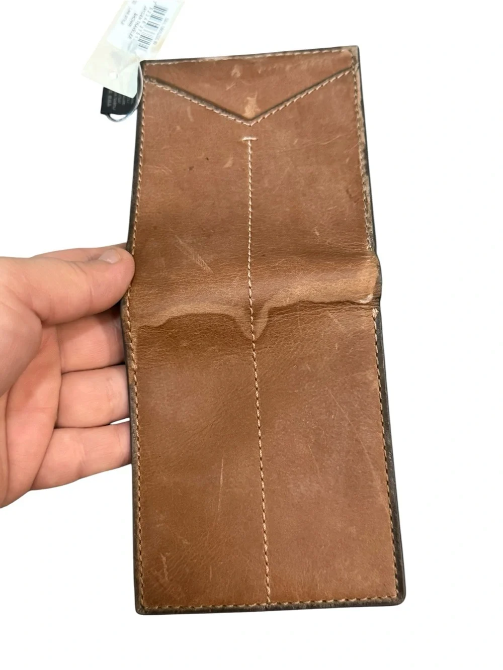 Fossil Tan/Brown Leather Slim Bi-Fold Wallet